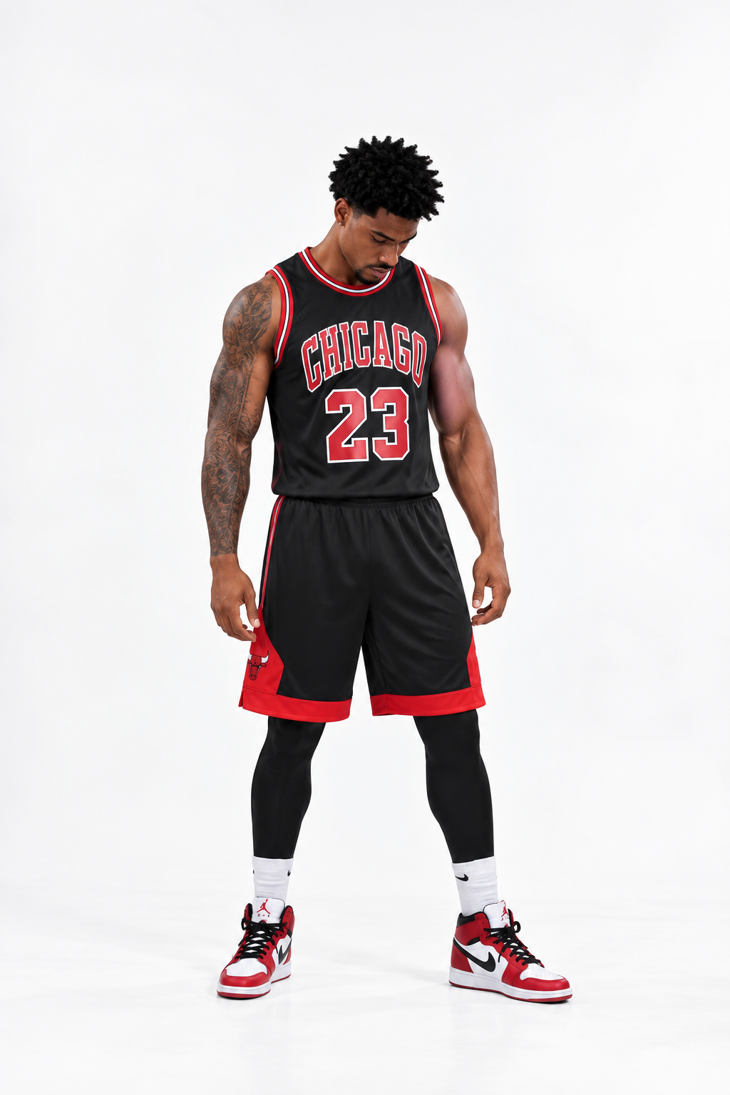 Chicago Bulls #23-Black & Red trim