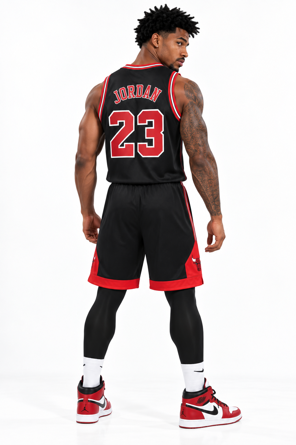 Chicago Bulls #23-Black & Red trim