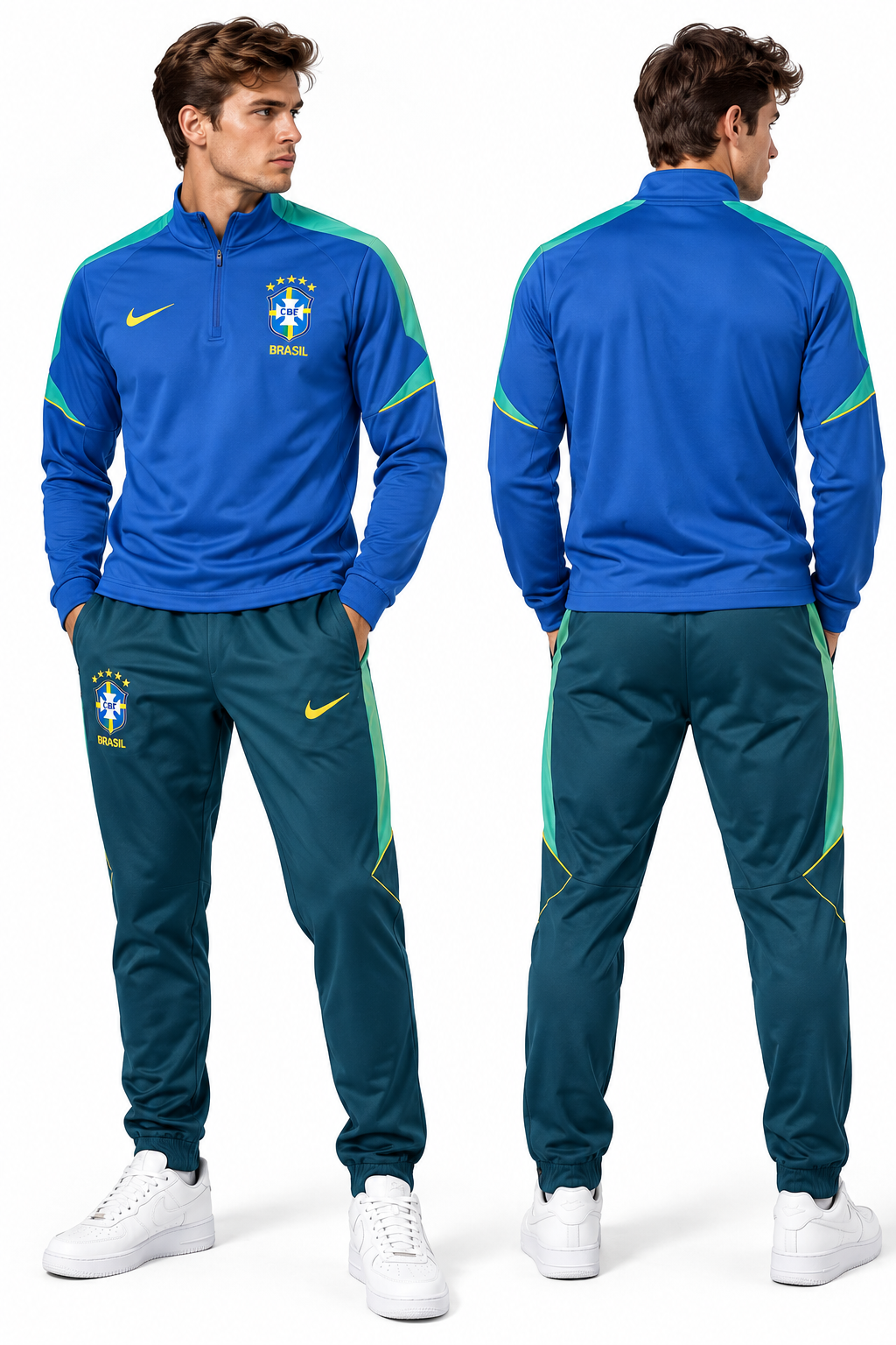Brazil Training Tracksuit-Blue/Mint Green/Dark-green