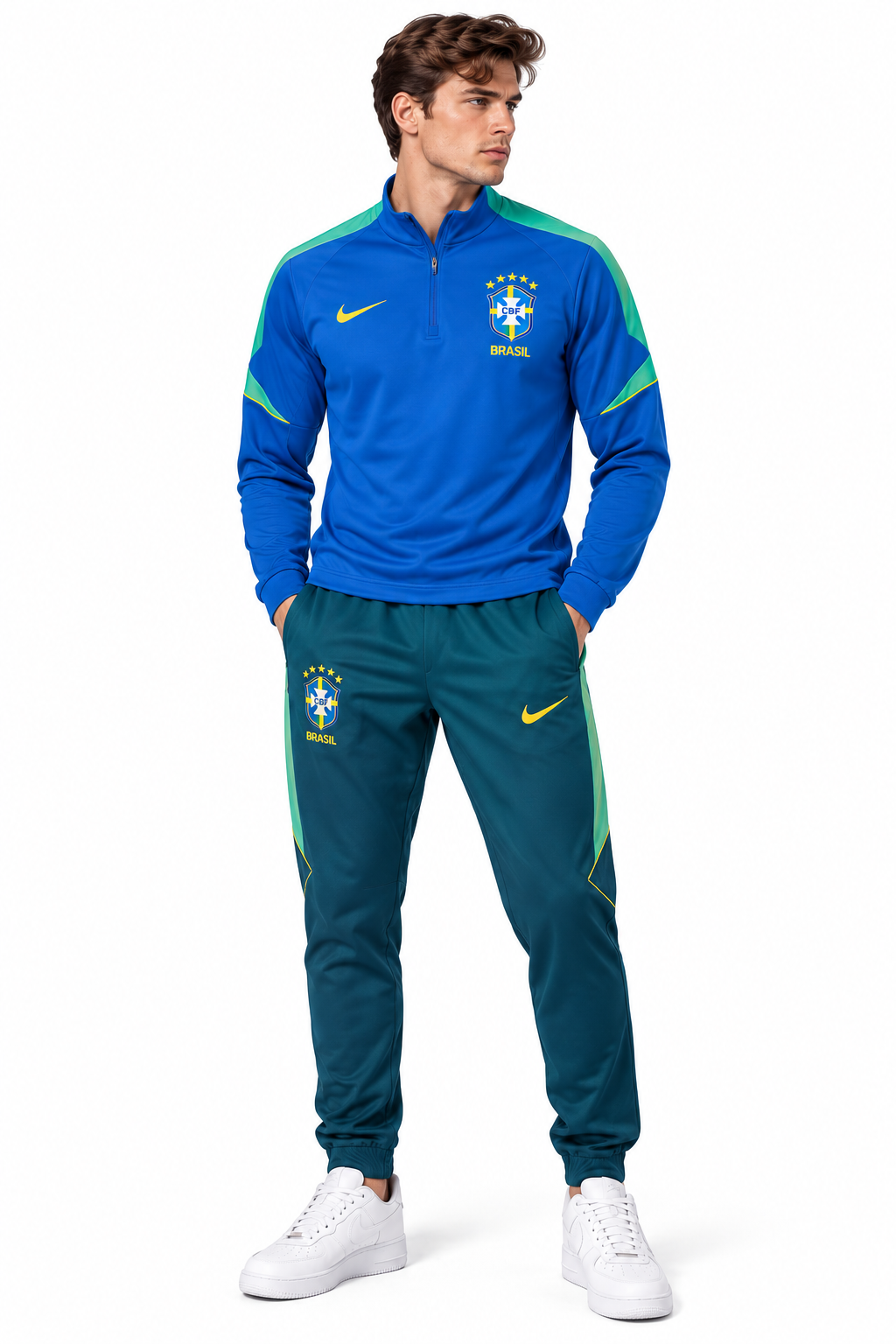 Brazil Training Tracksuit-Blue/Mint Green/Dark-green