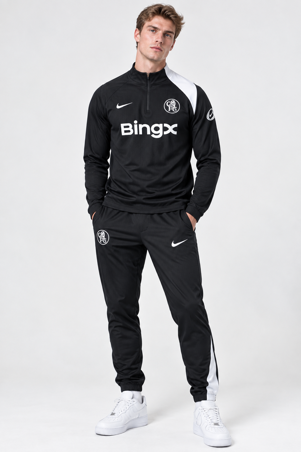 Chelsea Black Training Tracksuit