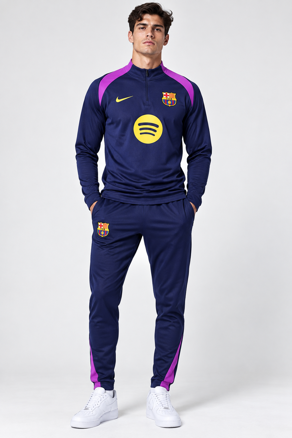Barcelona Tracksuit-Navy/Magenta