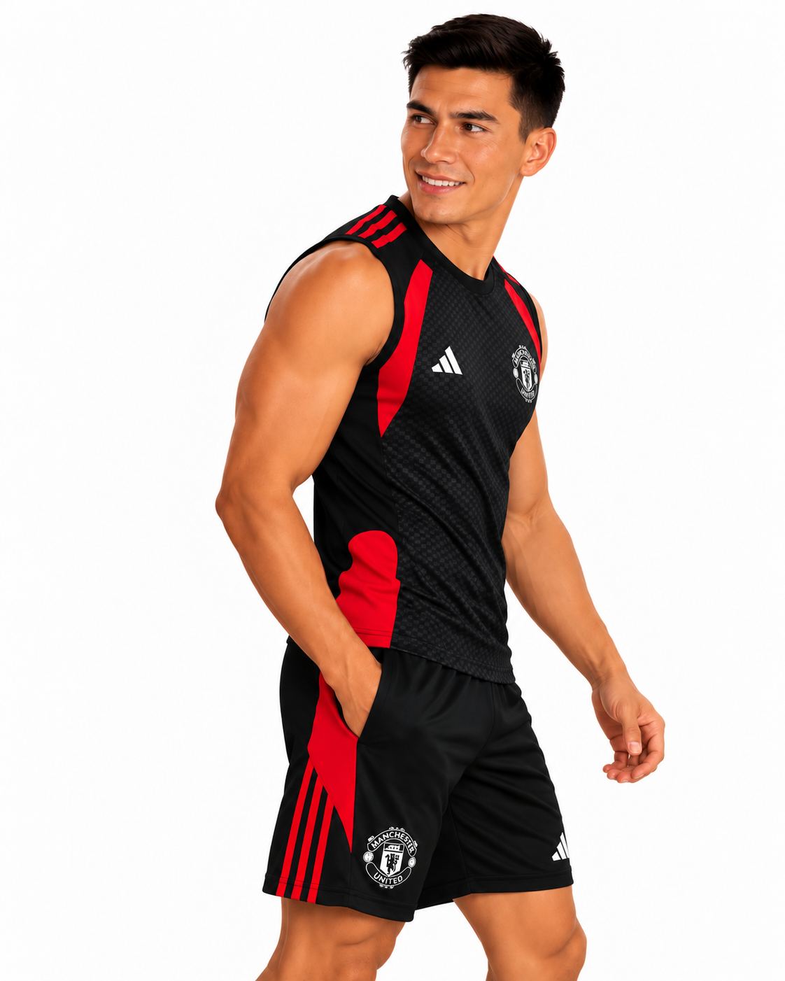 Manchester United 2026/27 Black Sleeveless Training Set – Tank Top & Shorts