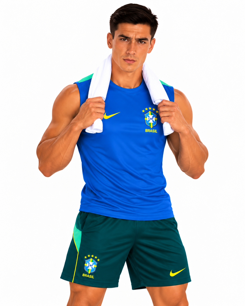 Brazil 2026/27 Blue Sleeveless Training Set – Tank Top & Shorts