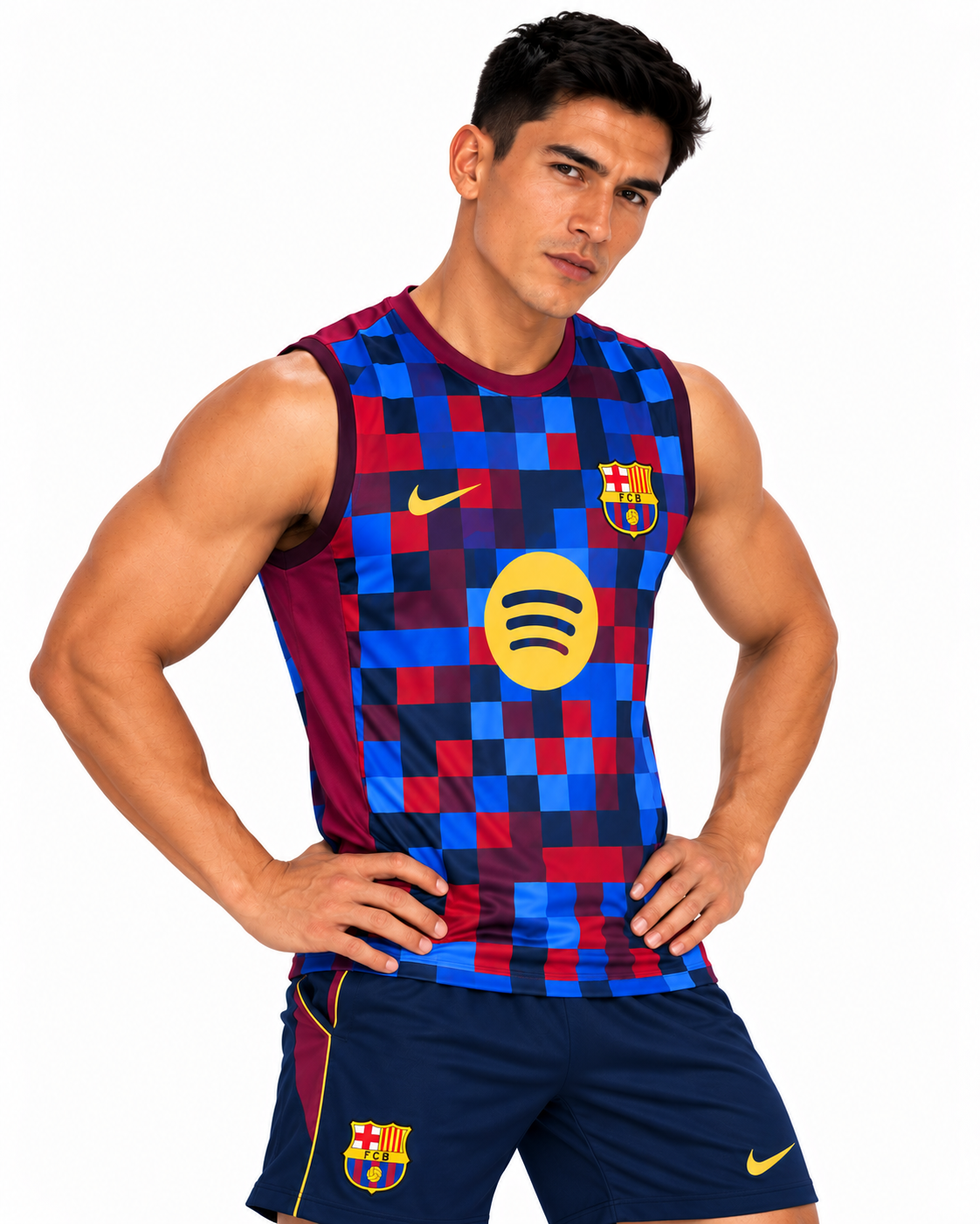 Barcelona 2026/27 Blue & Red Sleeveless Training Set – Tank Top & Shorts