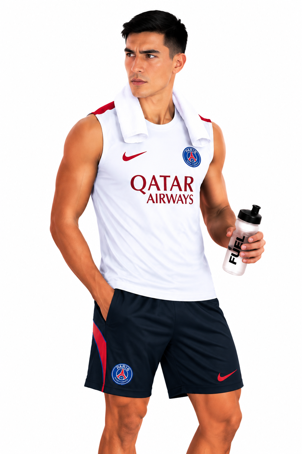 PSG 2026/27 White & Red Sleeveless Training Set – Tank Top & Shorts