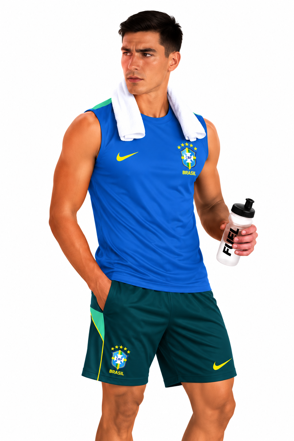 Brazil 2026/27 Blue Sleeveless Training Set – Tank Top & Shorts
