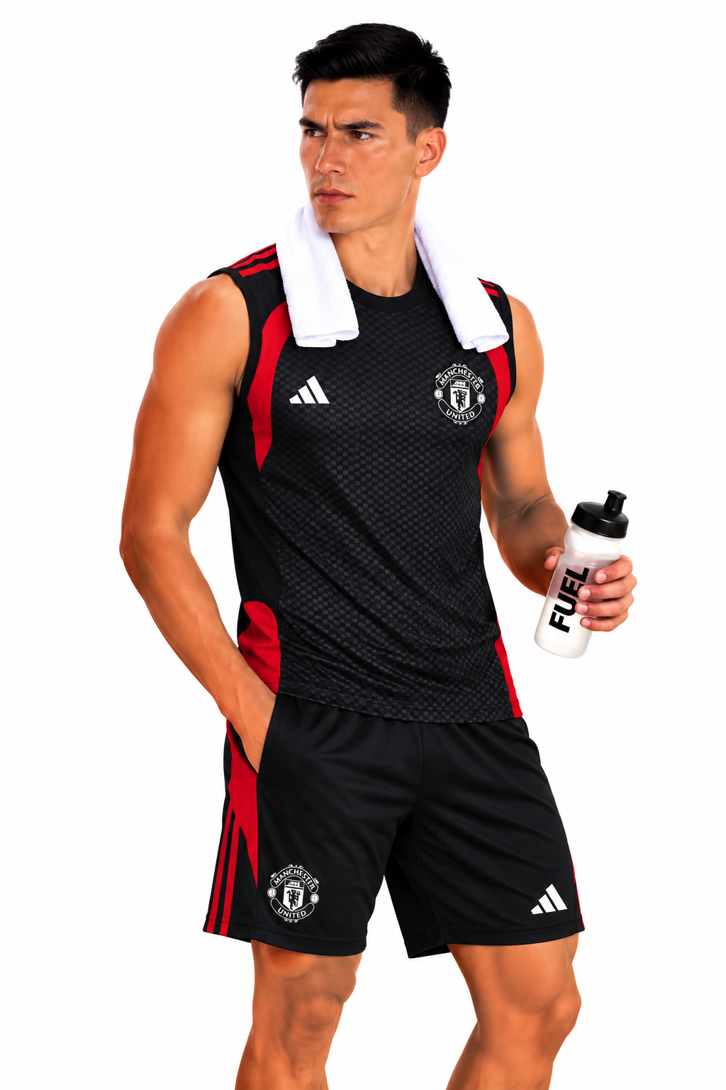 Manchester United 2026/27 Black Sleeveless Training Set – Tank Top & Shorts