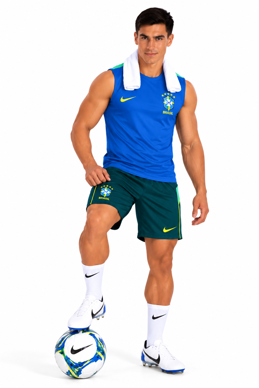 Brazil 2026/27 Blue Sleeveless Training Set – Tank Top & Shorts