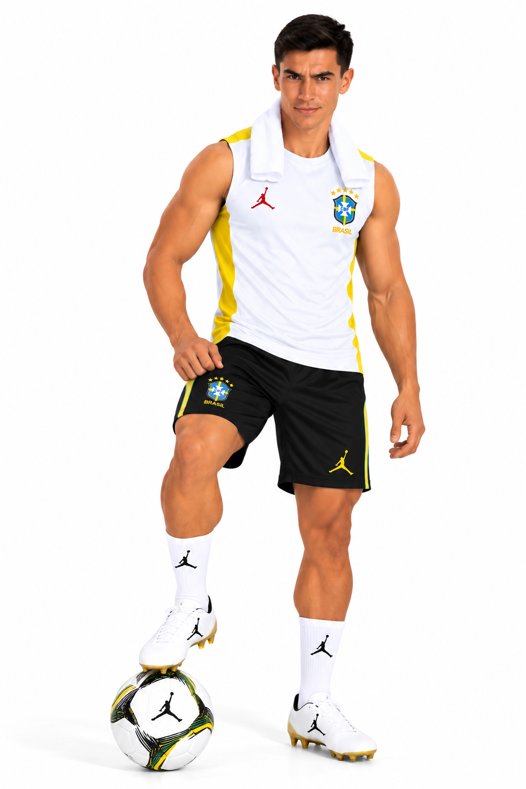 Brazil 2026/27 White Sleeveless Training Set – Tank Top & Shorts