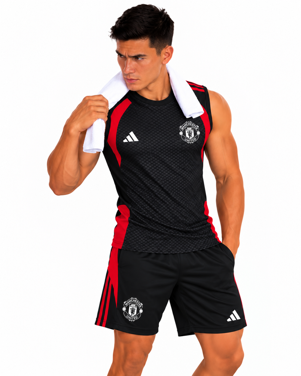 Manchester United 2026/27 Black Sleeveless Training Set – Tank Top & Shorts