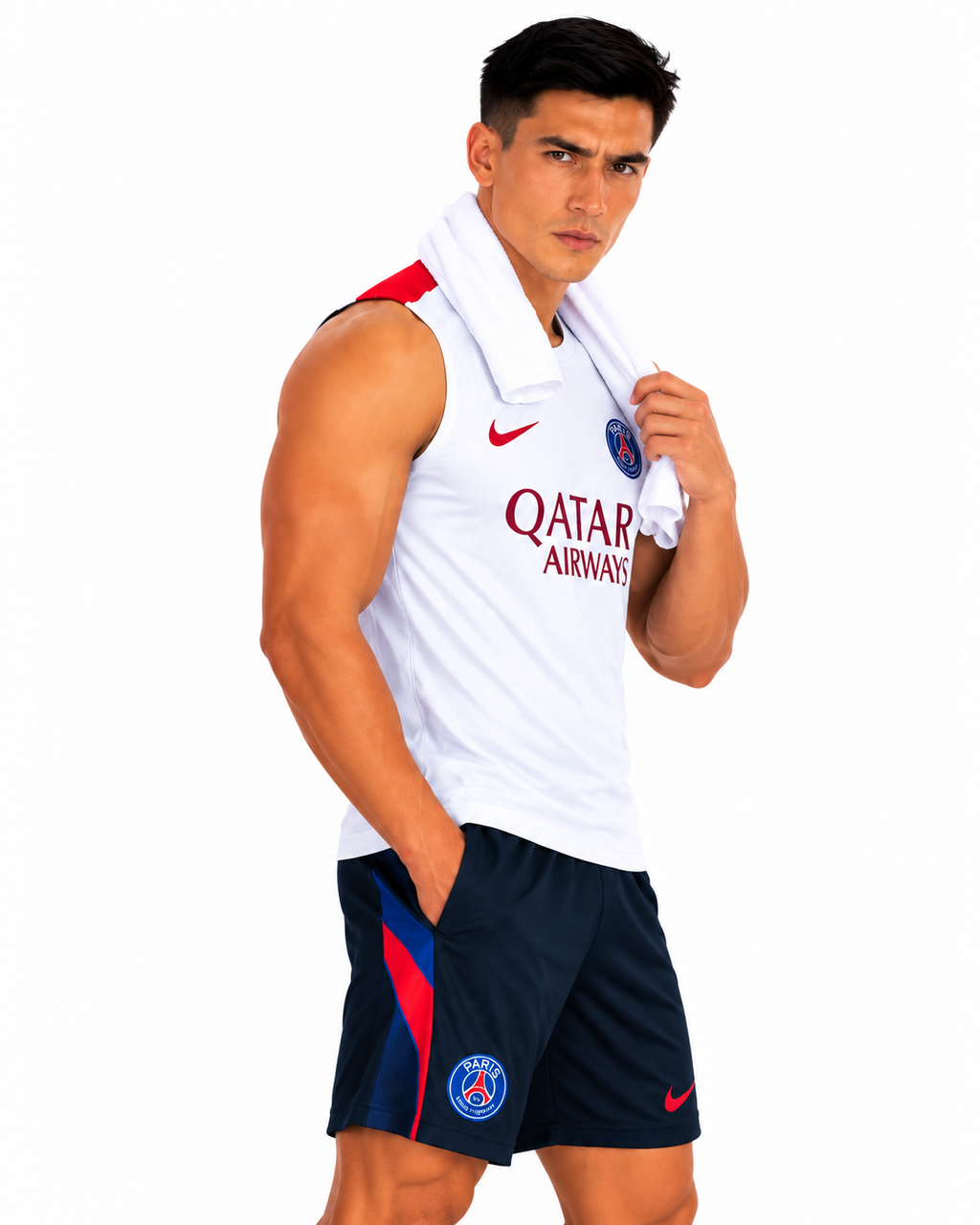PSG 2026/27 White & Red Sleeveless Training Set – Tank Top & Shorts