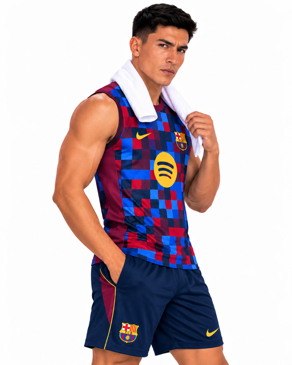 Barcelona 2026/27 Blue & Red Sleeveless Training Set – Tank Top & Shorts