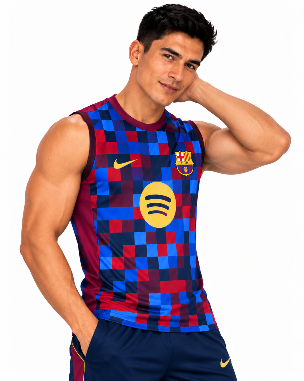 Barcelona 2026/27 Blue & Red Sleeveless Training Set – Tank Top & Shorts